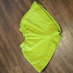 Milirud Neon Green Retro Fit Wide Leg High Waisted Shorts A29